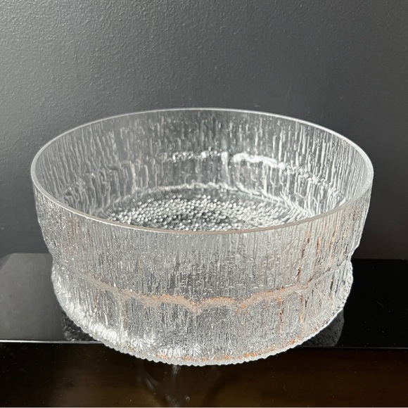 Large Iittala Aslak Glass Salad Bowl MCM Finland Tapio Wirkkala Design Vintage - Picture 2 of 10
